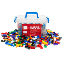 Load image into Gallery viewer, 1000-Piece Kids Building Block Brick Set w/ Storage Bin - Multicolor
