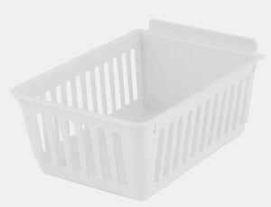 Plastic Slatwall Storage Bins, Cratebox ''Long'', Clear 8.5x5.75x3.37