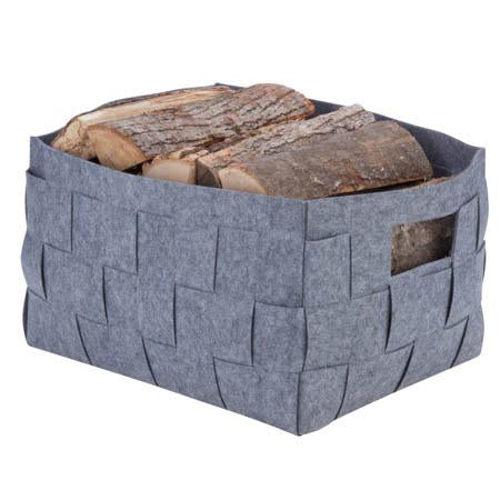 Extra Large Woven Felt Basket, Gray