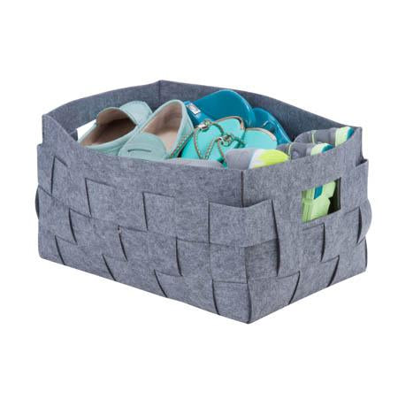 Woven Felt Basket, Gray