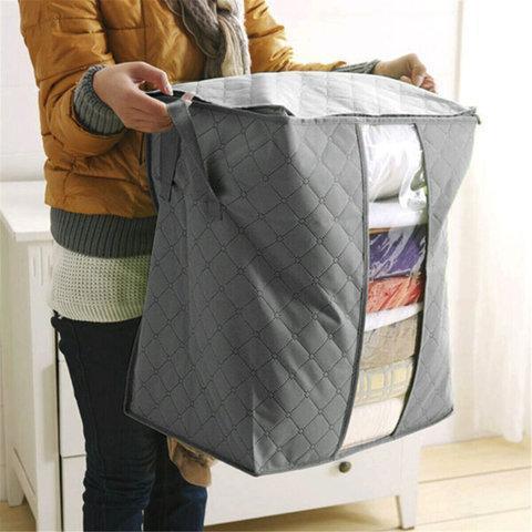 Foldable Storage Bins Clothes Blanket Closet Organizer Bag Case