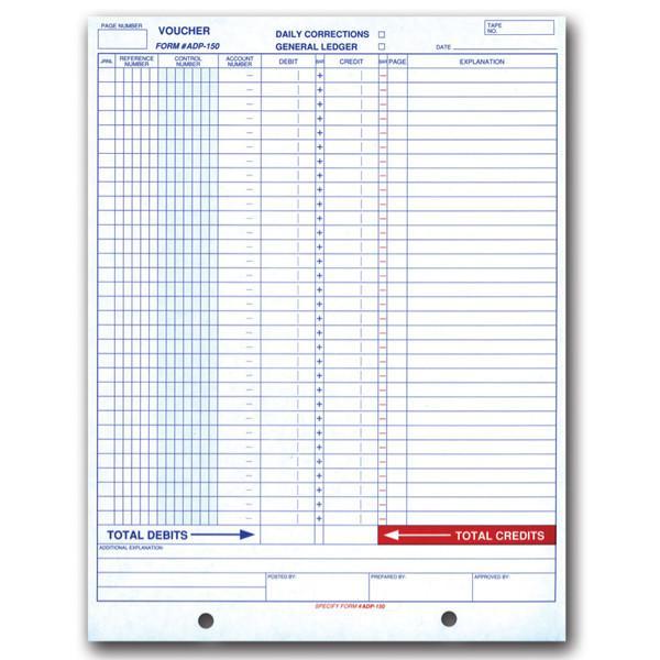 General Journal Voucher - Form ADP-150