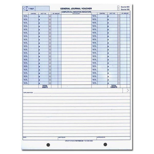 General Journal Voucher - Form FMAS-252