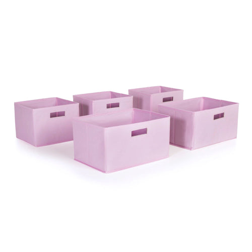 Pink Storage Bins-Set of 5