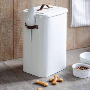 Pet Food Storage Bin in Chalk White - Large