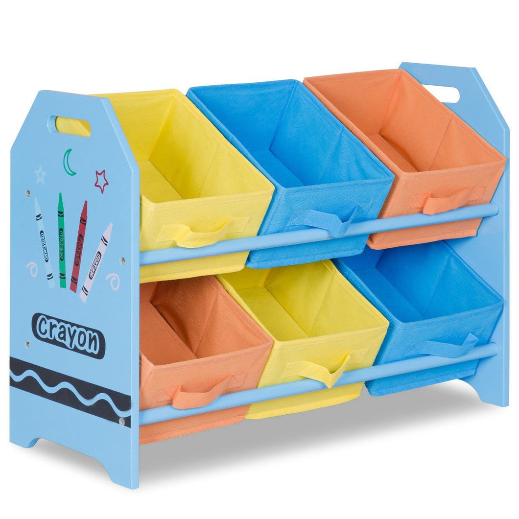 Kid's Multi-Color Toy Storage Organizer with 6 Bins