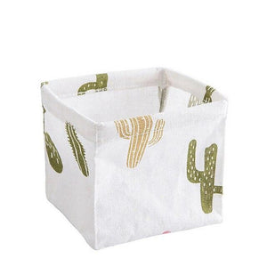 1 Pc Linen Printing Storage Bin Fordable Closet Toy Box Container Organizer Fabric Basket Holder Desktop Sundries Stand