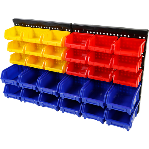 Red Label Parts Storage Bin Wall Rack 30 Bin RL30BR