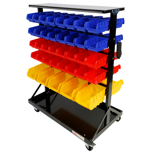 Red Label Parts Storage Bin Rack 74 Bin RL74BR