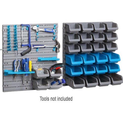 Red Label Parts Storage Bin and Tool Rack 44 Piece RLB44RT