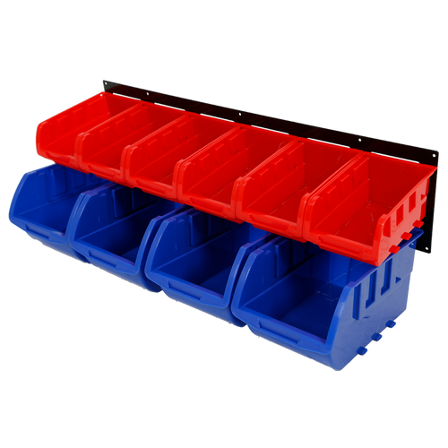 Red Label Parts Storage Bin Wall Rack 10 Bin RLS10BR