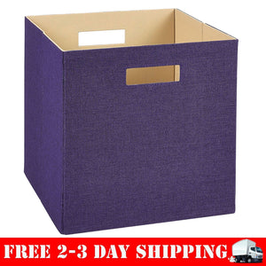 11" X11" X11" Solid Aqua Collapsible Fabric Small Cube Storage Bins Container